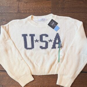 USA Graphic Cream Sweater